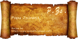 Popu Zsinett névjegykártya